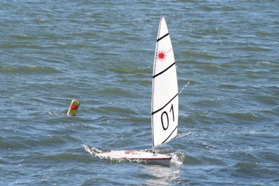 RC Laser sailing downwind